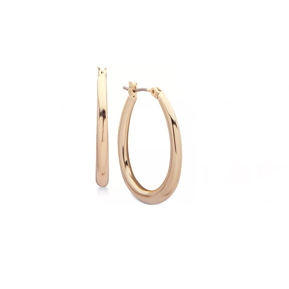 Lauren Ralph Lauren Gold Tone Teardrop Hoop Earrings